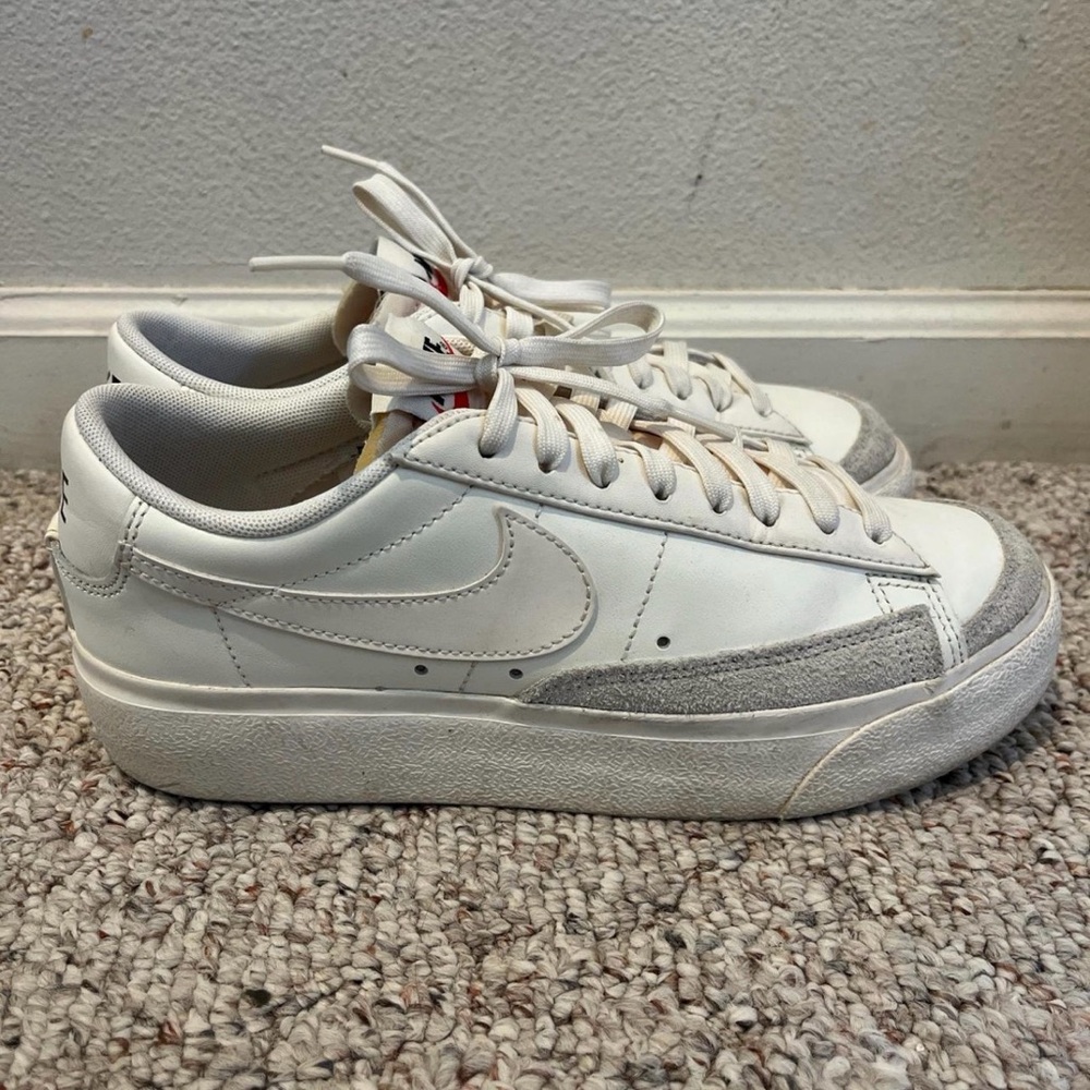 Nike Blazer Low Platform in Sail and Black